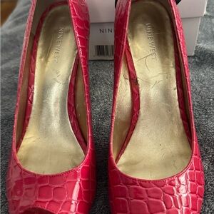 Nine West Pink Peep Toe Heels
